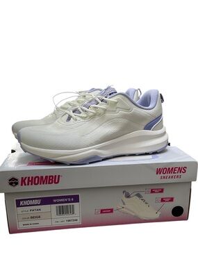 Khombu Women’s Lightweight Running Sneakers in white & Lavender Size 8 NEW NIB